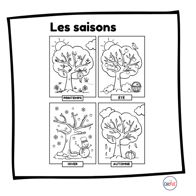 COLORIAGE - LES SAISONS - CLIC FLE INTERACTIF - Apprendre français en s